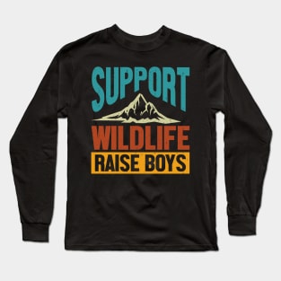 Support Wildlife Raise Boys Long Sleeve T-Shirt